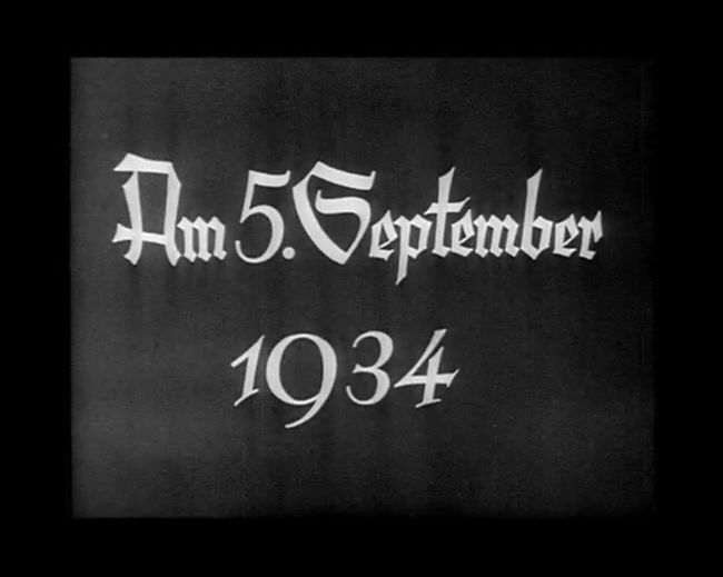 National Socialist propaganda film shot and edited by Leni Riefenstahl in 1935, 35mm b&w silent and sound film