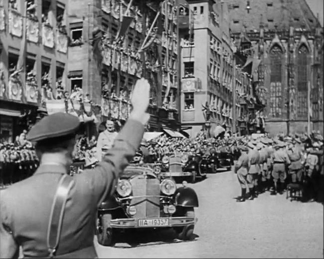 National Socialist propaganda film shot and edited by Leni Riefenstahl in 1935, 35mm b&w silent and sound film