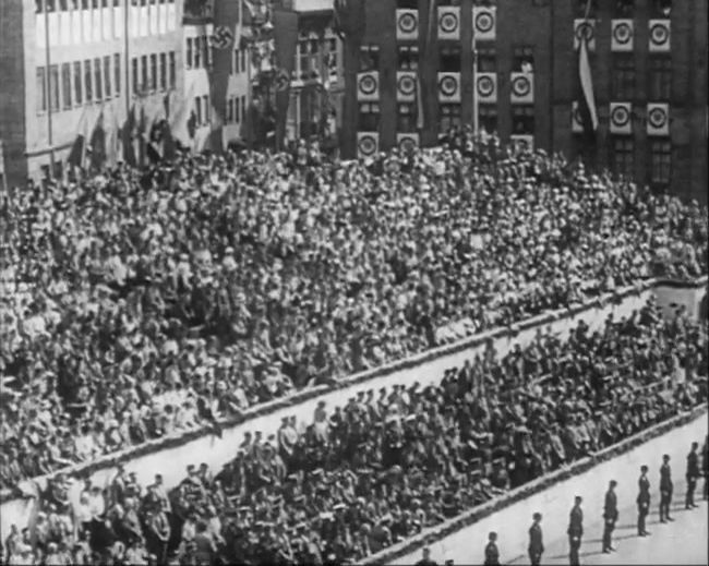 National Socialist propaganda film shot and edited by Leni Riefenstahl in 1935, 35mm b&w silent and sound film