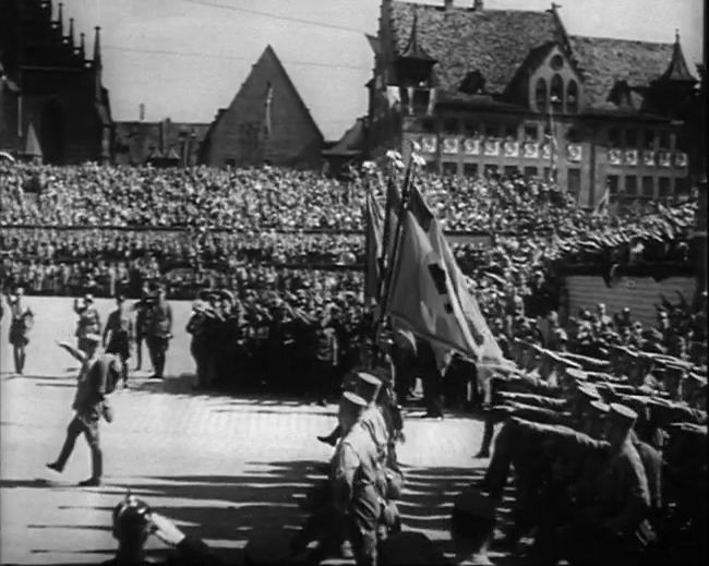 National Socialist propaganda film shot and edited by Leni Riefenstahl in 1935, 35mm b&w silent and sound film