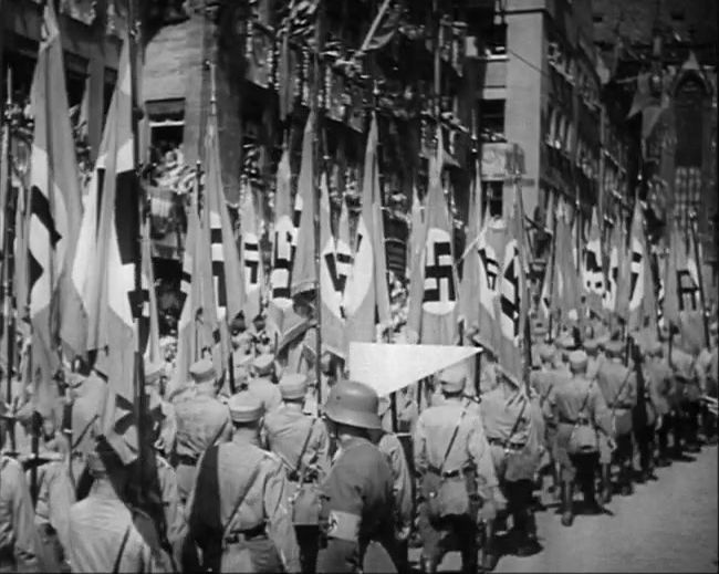 National Socialist propaganda film shot and edited by Leni Riefenstahl in 1935, 35mm b&w silent and sound film