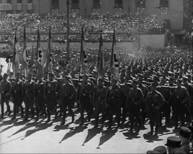 National Socialist propaganda film shot and edited by Leni Riefenstahl in 1935, 35mm b&w silent and sound film