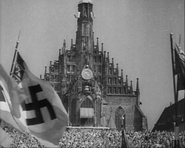 National Socialist propaganda film shot and edited by Leni Riefenstahl in 1935, 35mm b&w silent and sound film