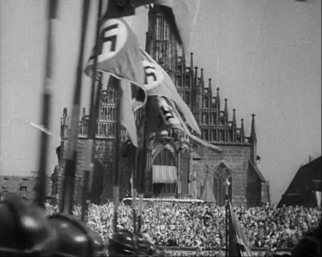 National Socialist propaganda film shot and edited by Leni Riefenstahl in 1935, 35mm b&w silent and sound film