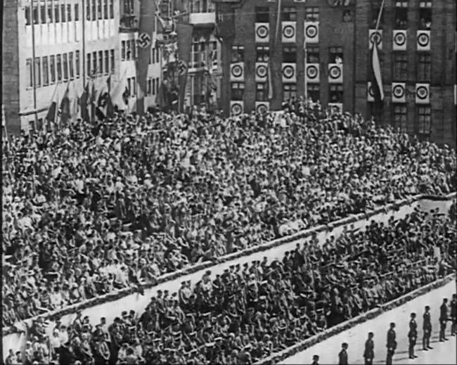 National Socialist propaganda film shot and edited by Leni Riefenstahl in 1935, 35mm b&w silent and sound film