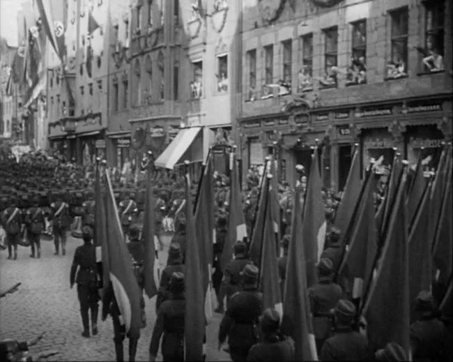 National Socialist propaganda film shot and edited by Leni Riefenstahl in 1935, 35mm b&w silent and sound film