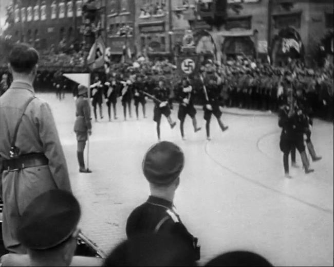 National Socialist propaganda film shot and edited by Leni Riefenstahl in 1935, 35mm b&w silent and sound film