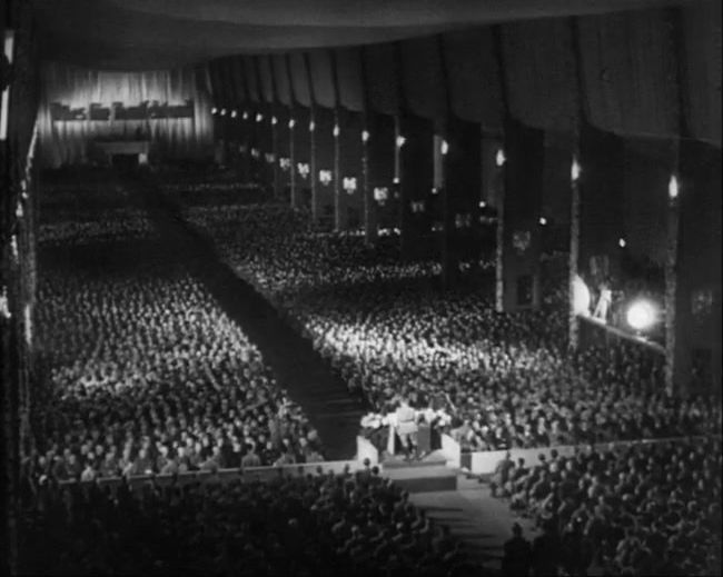 National Socialist propaganda film shot and edited by Leni Riefenstahl in 1935, 35mm b&w silent and sound film