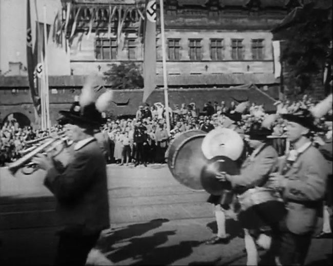 National Socialist propaganda film shot and edited by Leni Riefenstahl in 1935, 35mm b&w silent and sound film