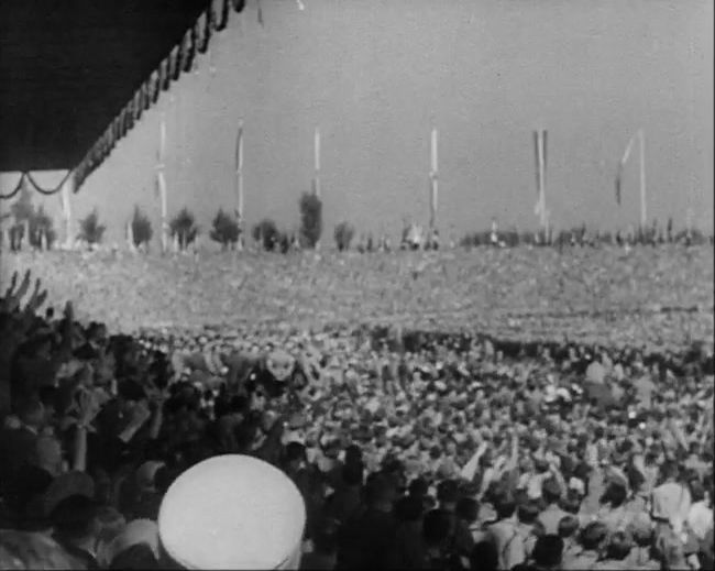 National Socialist propaganda film shot and edited by Leni Riefenstahl in 1935, 35mm b&w silent and sound film