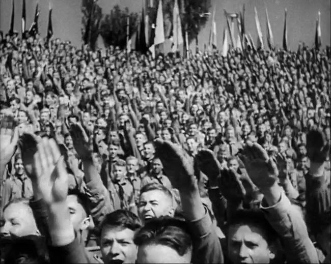 National Socialist propaganda film shot and edited by Leni Riefenstahl in 1935, 35mm b&w silent and sound film