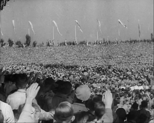 National Socialist propaganda film shot and edited by Leni Riefenstahl in 1935, 35mm b&w silent and sound film