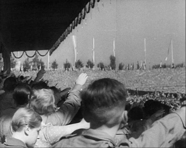 National Socialist propaganda film shot and edited by Leni Riefenstahl in 1935, 35mm b&w silent and sound film