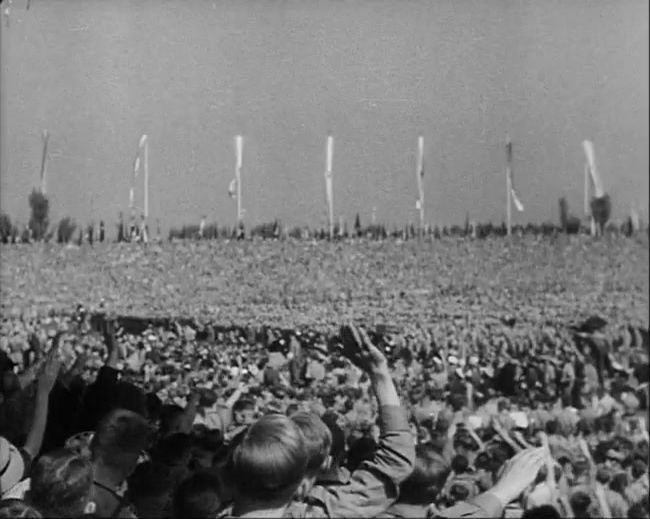 National Socialist propaganda film shot and edited by Leni Riefenstahl in 1935, 35mm b&w silent and sound film