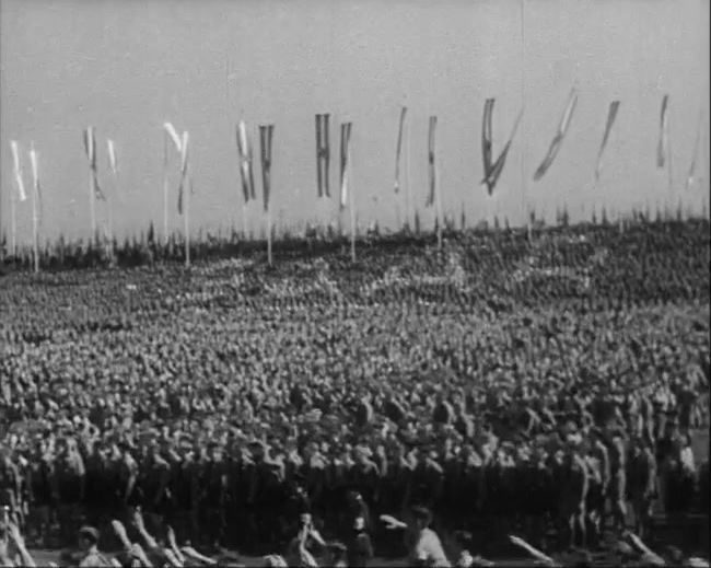 National Socialist propaganda film shot and edited by Leni Riefenstahl in 1935, 35mm b&w silent and sound film