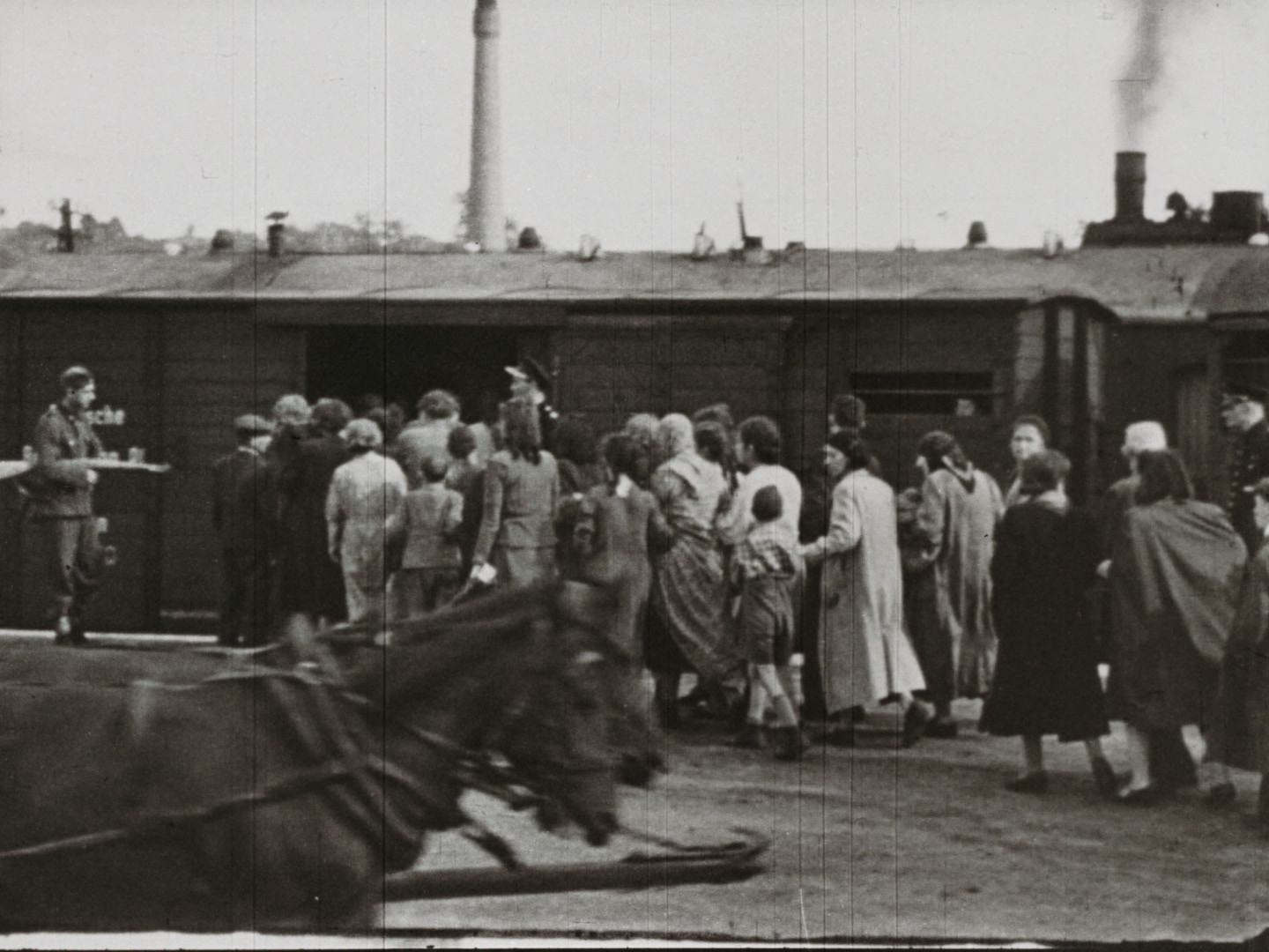 Image 73 screenshot from the so called WFD material showing the deportation of Polish Jews between 1942 and 1944. Cinematographer and institution are unknown